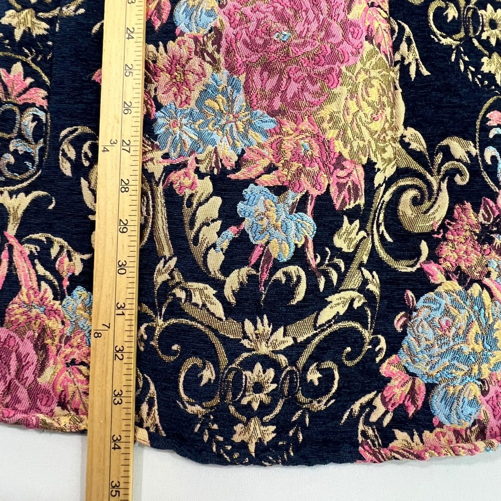 Soft Surroundings Flannel Tapestry Floral Back Tunic Shirt XL Boho Mixed Media - Picture 9 of 13